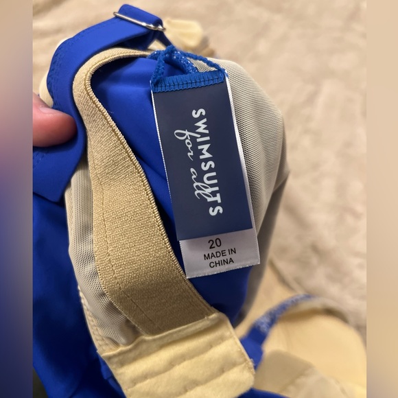 Swimsuits For All NWT Size 34 Draped Front Swimdress Blue Floral Modest - Picture 11 of 12